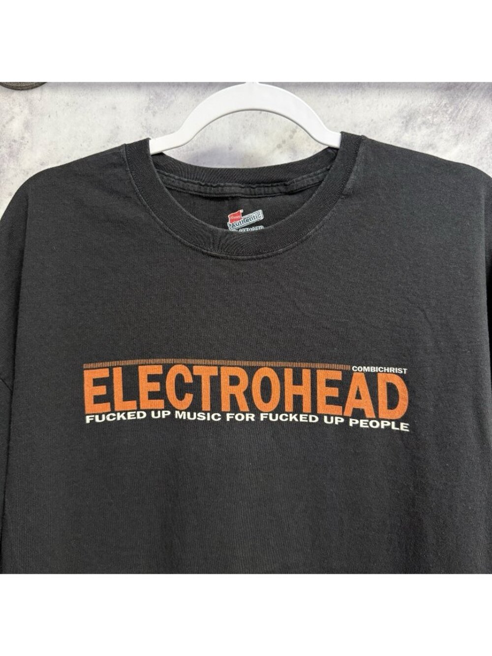 Combichrist Electrohead T Shirt Double Sided Print Mens 2XL Black Hanes